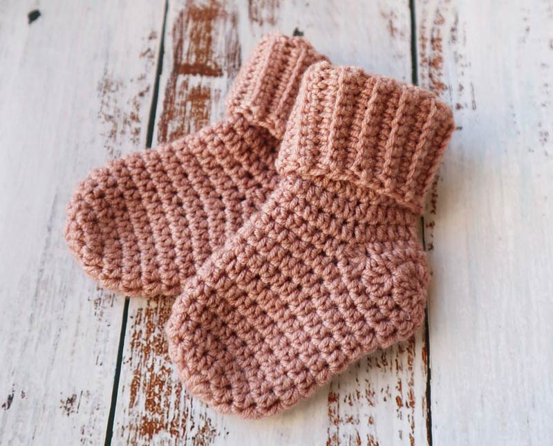 Newborn Crochet Baby Socks Moss Stitch Unisex 