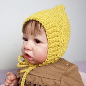 crochet lemonpeel baby bonnet