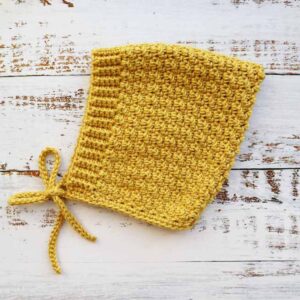 Lemon Peel Crochet Baby Bonnet.