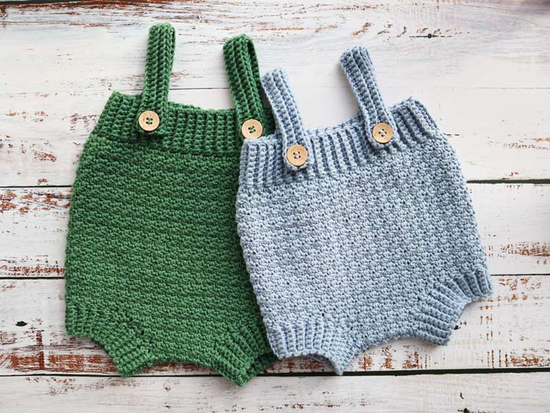 Lemon Crochet Baby Romper Size 2-12 Months Adorecrea.com