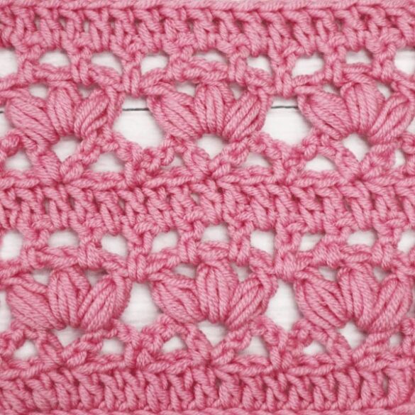 How to Crochet Pretty Puff Flower Stitch Pattern