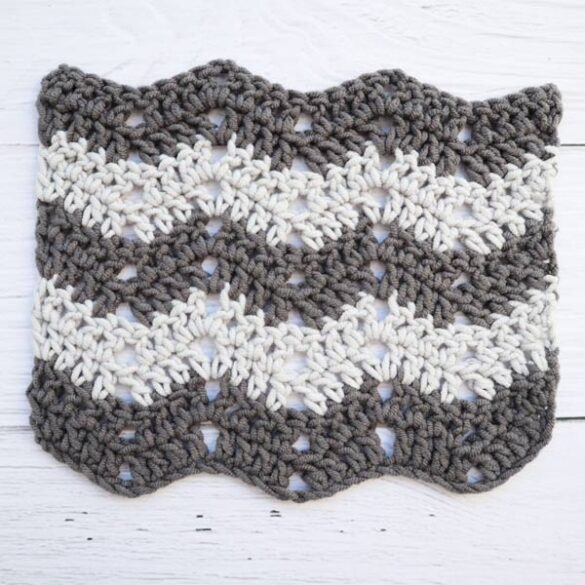 Crochet Peephole Chevron Stitch