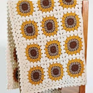 Crochet Sunflower Baby Blanket
